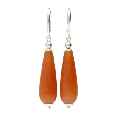 Bela Donaco - Oorbellen Classic – Rode Aventurijn – Sterling Zilver