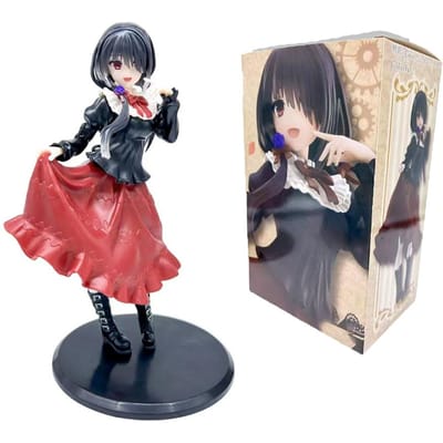 18CM DATE A LIVE Tokisaki Kurumi Anime Model Schattig Meisje Figuur Speelgoed PVC Zwarte Jurk Aankleden Staand Model Auto Model Ornamenten Premium Kwaliteit