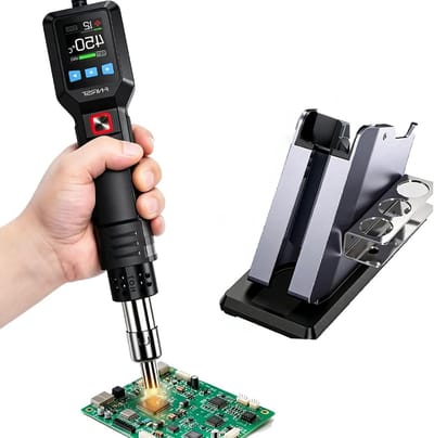 Hetelucht Soldeerstation - Heteluchtpistool Rework - Precisie Reparatie - PID Temperatuurregeling - 550W - Zwart