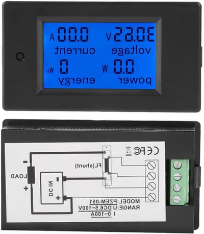 Digitale multimeter - Spanningsstroommeter LCD voltmeter DC 65-100V stroommeter elektrische energie meter 50/100A - shunt .