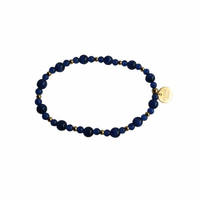 FlowJewels - armband - staal - cats eye - elastisch - goudkleurig - handgemaakt