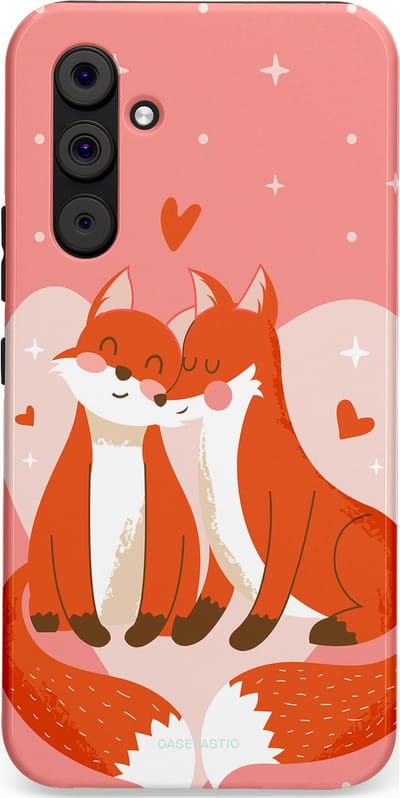 Casetastic Hoesje Geschikt voor Samsung A54 (5G) - Stijlvolle Beschermende Duo-layer Case - Vossenzoen