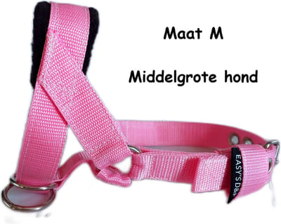 Hoofdhalster hond - Anti trek - Licht roze - Maat M - Gevoerd - Zwart voering - Antitrek hoofdhalster hond - Halster hond - Anti trek hond - Training band