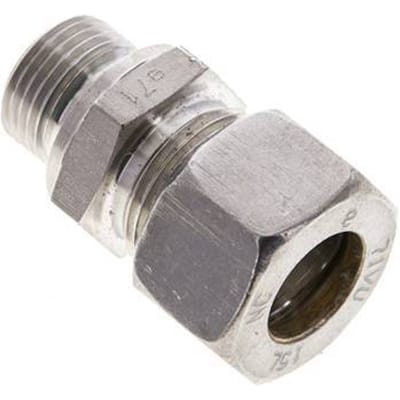 15L & M18x1.5 RVS Rechte Knelfitting Buitendraad 315bar FKM ISO 8434-1