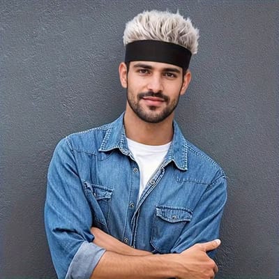 Daity 1 Heren gebreide hiphop-pruik - Zwarte gebreide pruik, gemaakt van duurzame synthetische vezels die op haar lijken, geschikt voor feesten, dansavonden, thema-evenementen, enz., warm en geschikt voor koud weer (grijs).