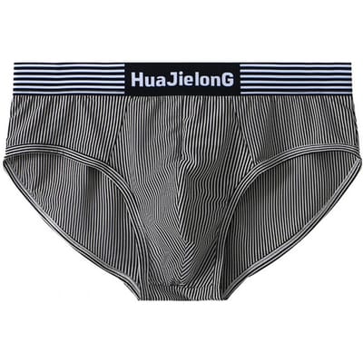Comfortabele Heren Onderbroeken Heren Gestreept Print Patchwork Onderbroeken met U-convexe Design Brede Tailleband Slim Fit Ondergoed voor Comfort M