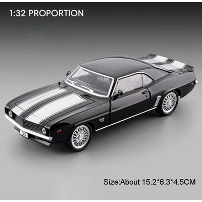 1:32 Camaro Ss Sportwagen Speelgoedmodel Geluid Licht Pull-back Schokabsorptie Superauto Modellen Legering Carrosserie Voertuigen Woondecoratie gray