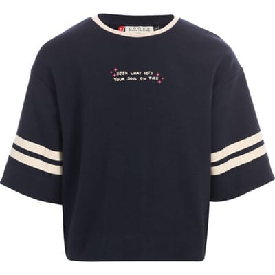 LOOXS Little Meisjes T-Shirt - Maat 98 in de kleur Blauw van 94% Cotton 6% Elasthane - 2631-7404-157