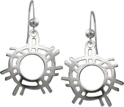 Oorbellen, hang, Zilveren zon
