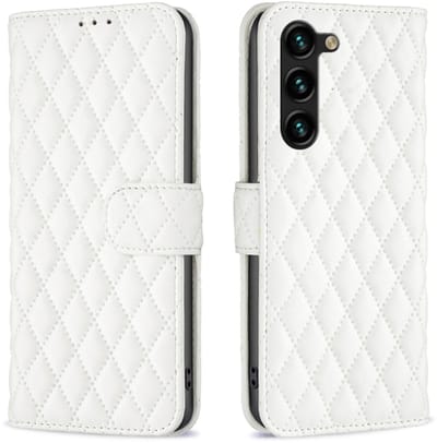 Voor Samsung Galaxy S24+ 5G Diamond Lattice portemonnee flip lederen telefoonhoesje (wit)