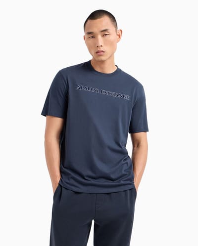 Armani Exchange 6dztbd-zj3vz T-shirt Met Korte Mouwen Blauw L Man