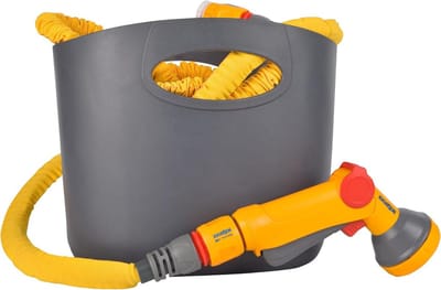 Watering Kit Superhoze City 75 m - Ideaal voor kleine ruimtes, balkons en terrassen - Uitbreidbare slang tot 3x originele lengte (max. 75 m) - 2 Aquastop-fittingen: klaar voor gebruik