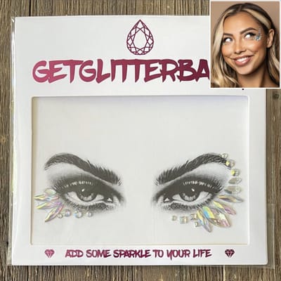 GetGlitterBaby® - Glitter Face Jewels / Festival Glitters / Strass Glitter Steentjes / Plak Diamantjes voor Gezicht / Rhinestones - Zilver / Diamond
