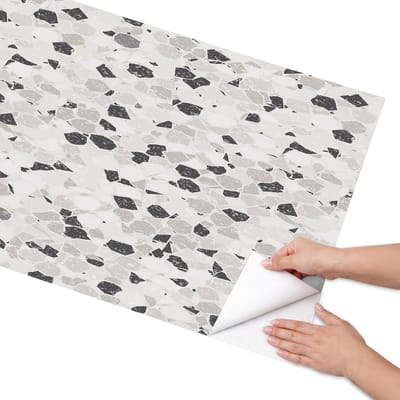 Coloray Meubel Wrap Folie - Grijs Meubelfolie - 65x130 cm - Decoratiefolie Zelfklevend Mozaïek van abstractie - Meubelfolie Zelfklevend - Abstract Meubelfolie - Wrapfolie Keuken - Wanddecoratie - Achtergronden en patronen