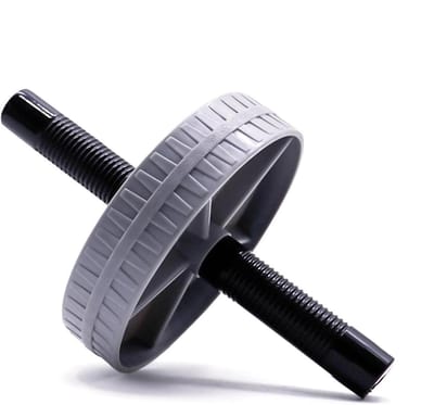 Buikspierroller - Buikoefenwiel Trainingswiel - Buikspieren Trainen - Automatische Rebound - 15 cm Diameter - Grijs