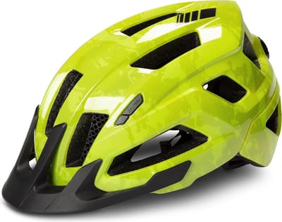 CUBE Fietshelm Steep - 52-57 cm – Maat M - All terrain helm - In-mould-constructie – Insectennetje – Afneembare zonneklep – Citroengeel