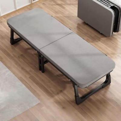 Opvouwbaar Bed - Draagbaar Veldbed - Kantoor Dutje - Geen Installatie Nodig - 186x60 cm - Grijs