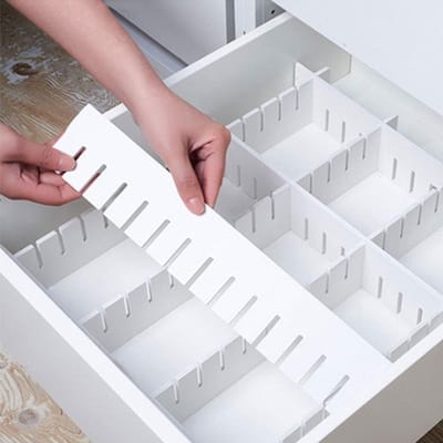 8 stuks - Ladeverdelers - 47*5cm - PVC ladeverdelers - Verstelbare lade-organizers - Voor het opbergen van kleding, sokken en cosmetica - Geschikt voor keukens, slaapkamers, kaptafels, bureaus en kantoren - DIY gratis snijden - Wit