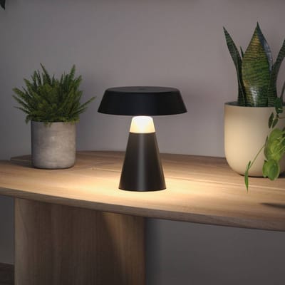 Paulmann LED tafellamp op accu Lirox, zwart/beige 20 cm IP44