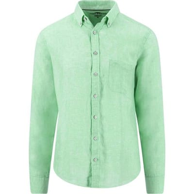 Fynch-Hatton Overhemd Premium Solid Linnen Button-Down Turf Green / male