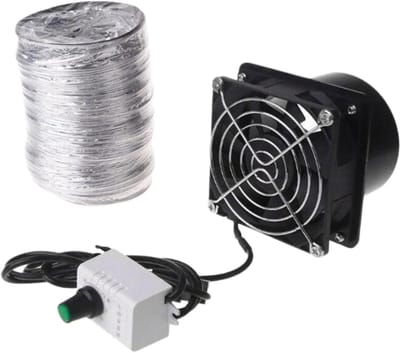 Luchtafzuiger - Ventilator - Luchtkwaliteit Verbeteren - Instelbare Snelheid - 8x8x6.5cm - Zwart