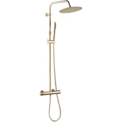 Essebagno Regendouche Luisa Ii - Met Thermostatische Kraan - Goud - Rond - Met Handdouche - 15cm Hartafstand - Waterbesparend