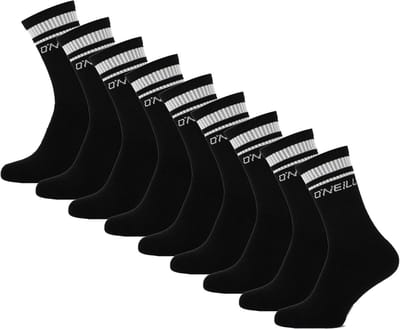 O'Neill Sportsokken Unisex 9-Pack Effen Zwart - Maat 43/46