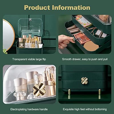 Multifunctionele make-upkoffer stofdicht met opbergdozen voor cosmetica, huidverzorging en sieraden