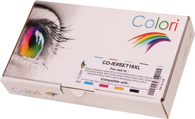 Colori huismerk Set 4x inkt cartridge geschikt voor Epson 18XL XP102 XP202 XP205 XP212 XP215 XP225 XP302 XP305 XP315 XP325 XP402 XP405 XP412 XP413 XP415
