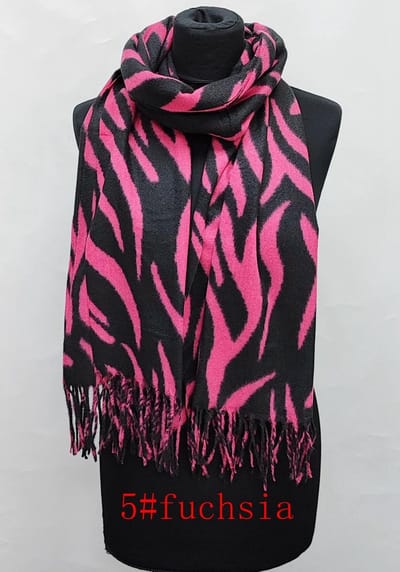 Dames warme sjaal met print herfst/winter SQ24-6 180x68CM Fuchsia