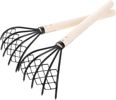 2 Stuks Clam Hark Accessoires Cultivator Metalen Pooper Scooper voor Strand en Tuinwerkzaamheden, Ideaal voor Graven en Harken