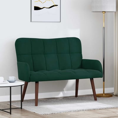 vidaXL - 2-Zits - Sofa - Donkergroen - 115 - x - 61 - x - 87 - cm - fluweel