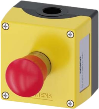 Siemens 3SU1851-0NA00-2AA2 3SU18510NA002AA2 Housing In behuizing, Met beschermde kraag (l x b x h) 89.4 x 85 x 109 mm NOT-HALT Geel 1 stuk(s)