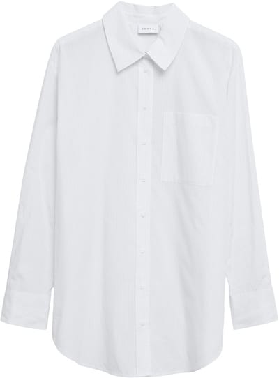 Gestreept popeline blouse met lange mouwen voor dames COMMA