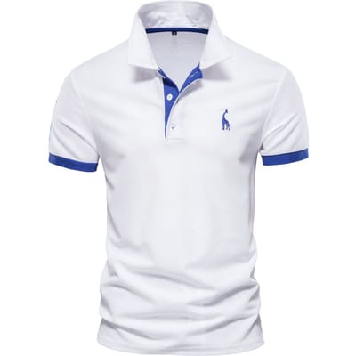 Heren Poloshirt met Borduurwerk van Herten Korte Mouw Judy Mesh Revers T-shirt Plenty XS gray