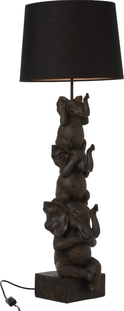 J-Line lamp 3 Olifanten - polyresin - bruin