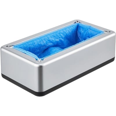 Distributeur de couvre-chaussures pour jusqu'à la pointure US 11 avec 100 couvre-chaussures en plastique jetables blue