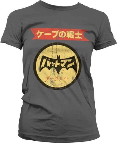 DC Comics Batman Dames Tshirt -S- Japanese Retro Logo Grijs