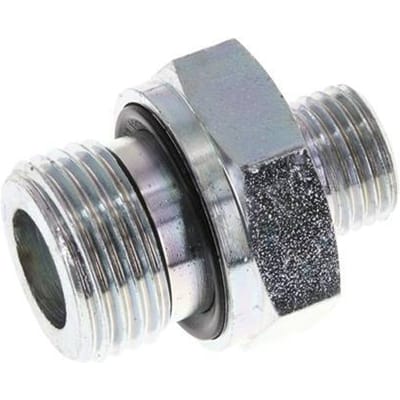 UNF 9/16''-18 x G 1/2'' Verzinkt Stalen Borstnippel ORFS 630 Bar - Hydrauliek - FL2S-M-EZE-009U-012G-O