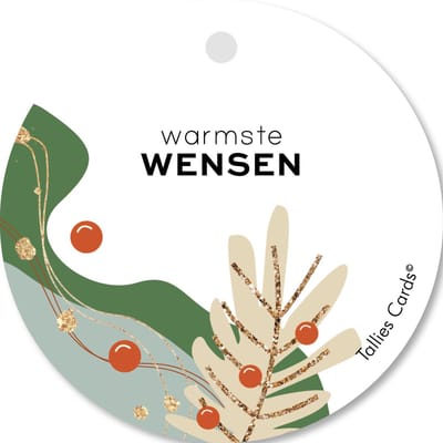 Tallies Cards - kadokaartjes  - bloemenkaartjes - Kerst Warmste wensen - Abstract - set van 5 kaarten - kerst - kerstfeest - kerstmis - kerstgroet - feestdagen - 100% Duurzaam