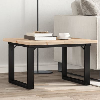 vidaXL - Salontafel - O-frame - 70x70x40,5 - cm - grenenhout - en - staal