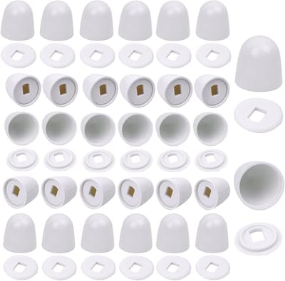 Toiletboutdoppen Set - Universele Covers - Badkamer Opknappen - Eenvoudige Installatie - 37mm Hoog - Wit