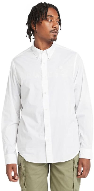 Timberland Solid Poplin Overhemd Met Lange Mouwen Wit M Man