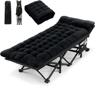 Veldbedden 1 Persoon - Veldbed - Veldbedden 1 Persoon met Matras -Zwart