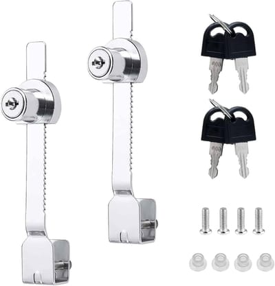 Tandstangslot 2 stuks met bevestigingsschroef, ratelslot glazen deurslot terrariumslot vitrineslot met sleutel
