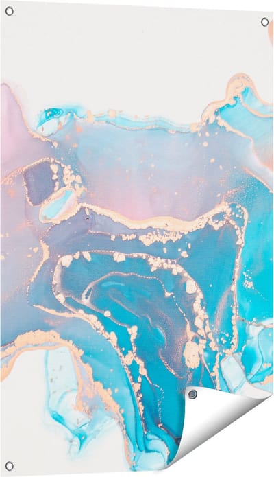 Gards Tuinposter Abstracte Kunst van Marmer - 60x90 cm - Tuindoek - Tuindecoratie - Wanddecoratie buiten - Tuinschilderij