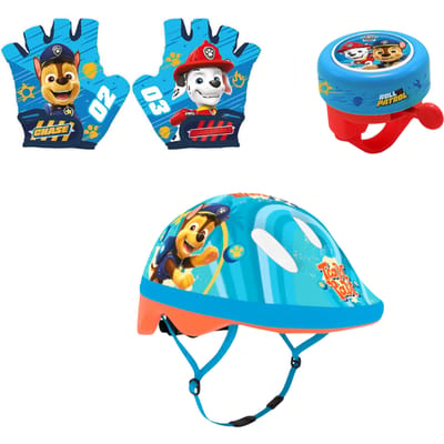 Paw Patrol fietsset; handschoenen, helm en bel