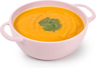 Plasticforte Soepkommen met hengsels - Campinglife - kunststof - D11 x H5 cm - 370 ml - roze - stapelbaar - onbreekbaar
