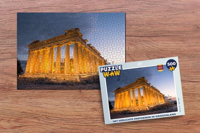 Puzzel Het verlichte Parthenon in Griekenland - Legpuzzel - Puzzel 500 stukjes