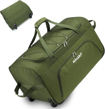Grote Vouwbare Reistas met Zwenkwielen, 110L Capaciteit, Ideaal voor Reizen en Vakanties, 28 Inch, Groen
